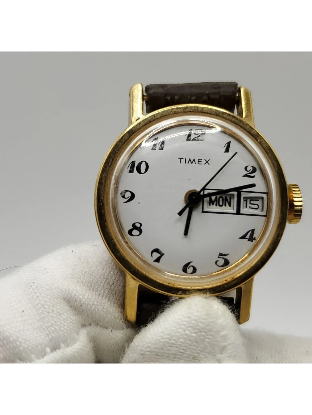 Timex Mechanical White Day/Date Dial Womens Watch 24mm Running